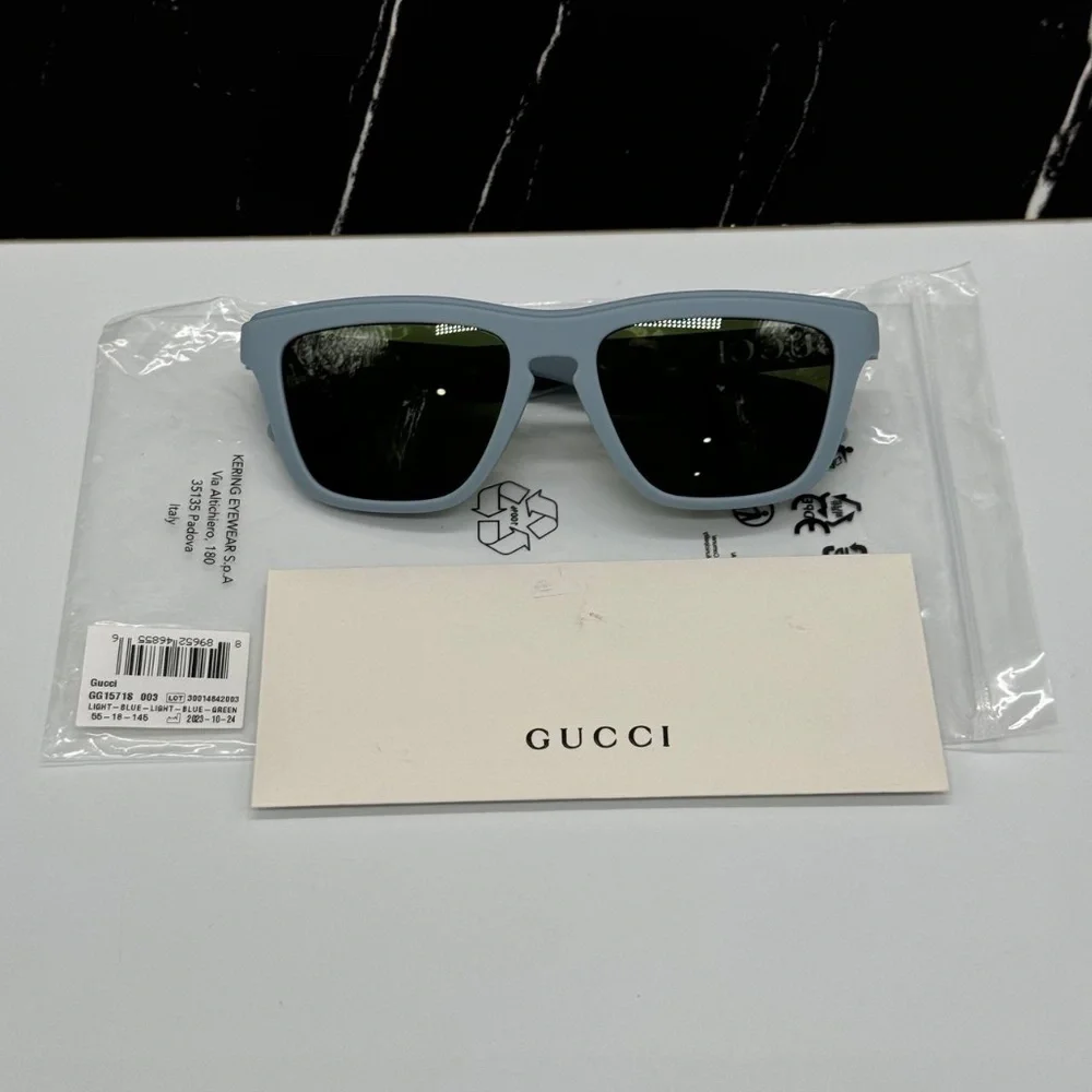 NEW GG1571S 003 GUCCI LIGHT BLUE GREEN UNISEX GUCCI SUNGLASSES